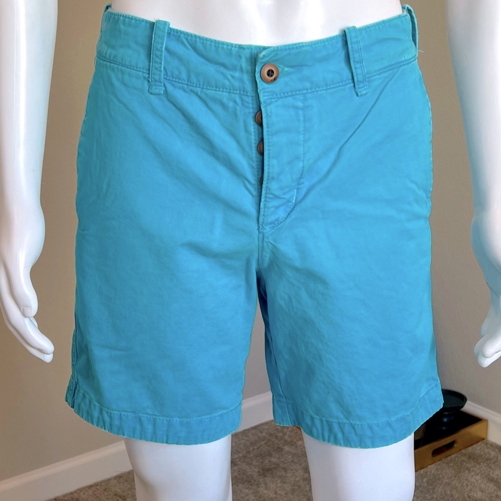 Aqua Blue 7” Inseam Twill Shorts - 31”